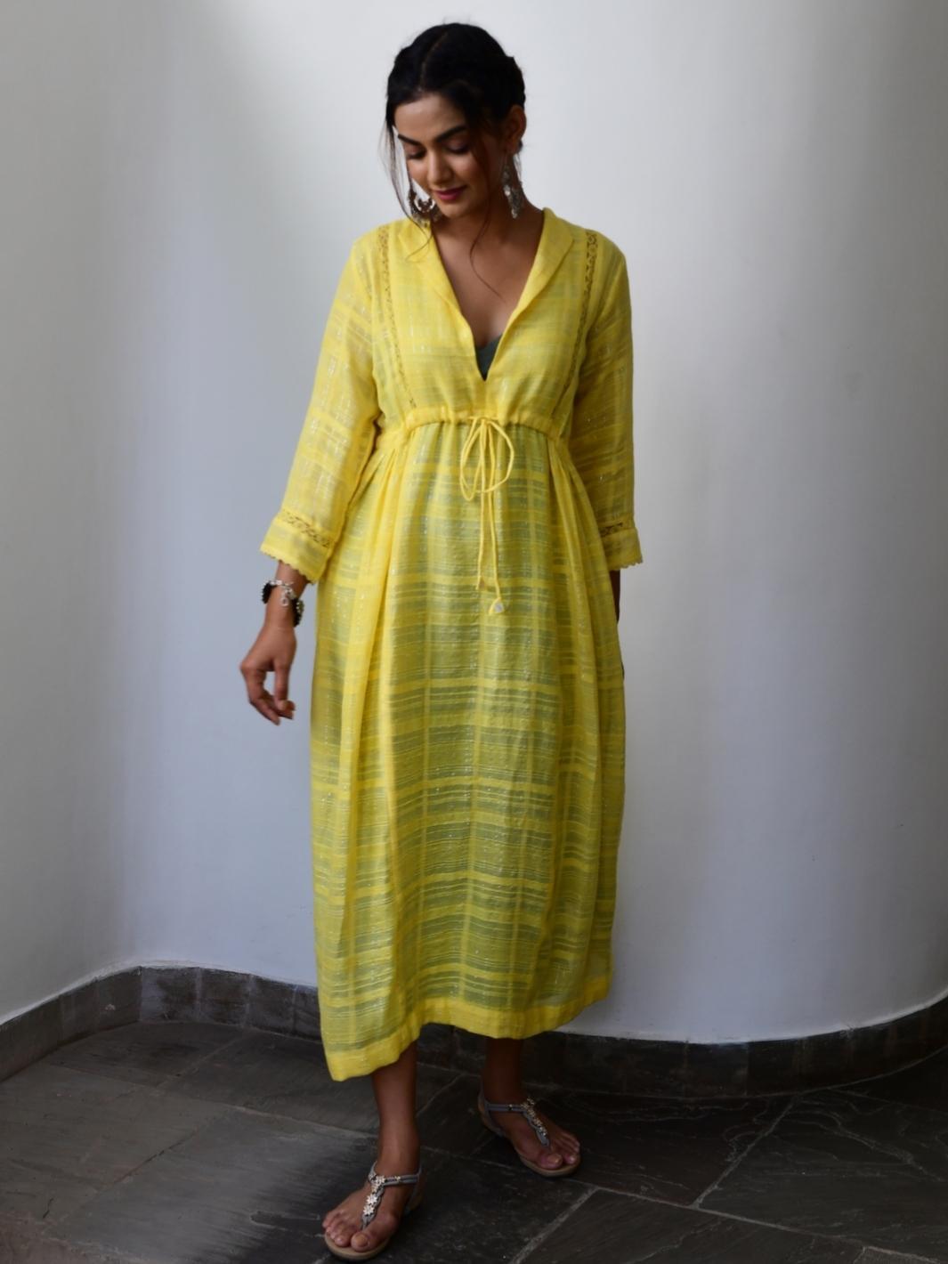 NANDA CREATIVES Women Ethnic Dress White, Yellow Dress - Buy NANDA  CREATIVES Women Ethnic Dress White, Yellow Dress Online at Best Prices in  India | Flipkart.com